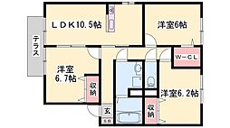 グランモア堂本 3LDKの間取図画像