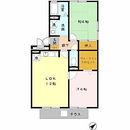 ウエストハイツ 2LDKの間取図画像