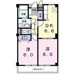 アヴニール 2DKの間取図画像