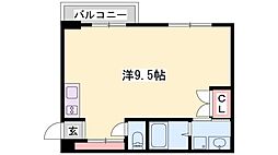 ラ・ベリーザ南今宿 ワンルームの間取図画像