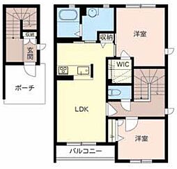 メゾンしばざくら 2LDKの間取図画像