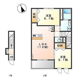 セントラル・アイランド 2LDKの間取図画像