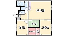 メゾンクレイン 2SLDKの間取図画像