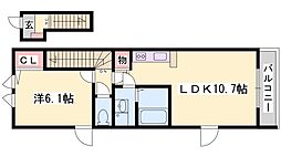 シュロスしらさぎ 1LDKの間取図画像