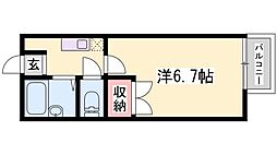 キャトルセゾン福崎 1Kの間取図画像