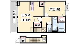 ラフレシールあぼしA 1LDKの間取図画像