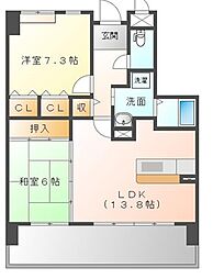 ベーセ・ベージェ西今宿 2LDKの間取図画像