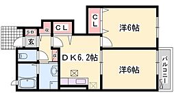 ベイローレル 2DKの間取図画像