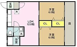 flat大村1 2LDKの間取図画像