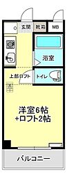 ウイングス北平野 ワンルームの間取図画像
