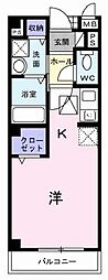 パインビリッジ ワンルームの間取図画像
