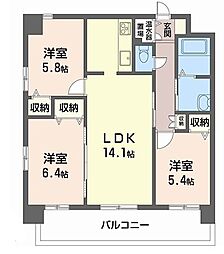 マノワール 3LDKの間取図画像