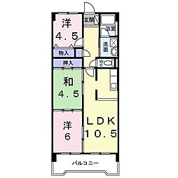 リバーサイドA 3LDKの間取図画像