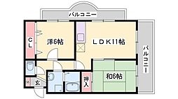 アルコ・ラ・カーサ佃町 2LDKの間取図画像