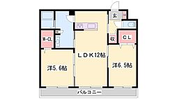 シャーメゾン田寺東 2LDKの間取図画像