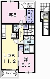 フェリア香呂C 2LDKの間取図画像