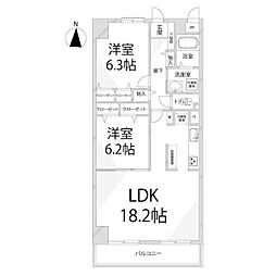 キャッスルコート福崎 1LDKの間取図画像