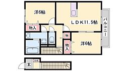 シエロ 2LDKの間取図画像