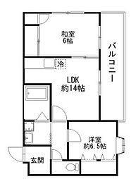 ヴァール・シュテルン 2LDKの間取図画像