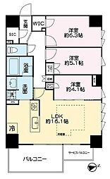 レーベン姫路本町 3LDKの間取図画像