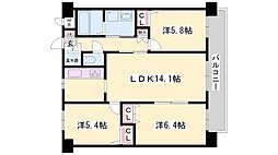 マノワール 3LDKの間取図画像