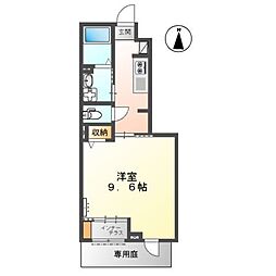 2020 1Kの間取図画像