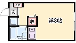 ノーブル寺家 ワンルームの間取図画像