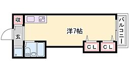 ジュネス野里 1Kの間取図画像