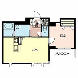 モアモリメゾン 1LDKの間取図画像