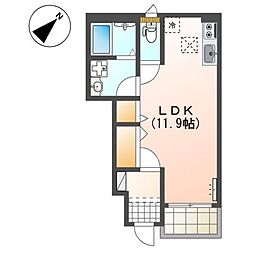 カラタチ ワンルームの間取図画像
