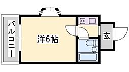 フロムウェスト篠原 1Kの間取図画像