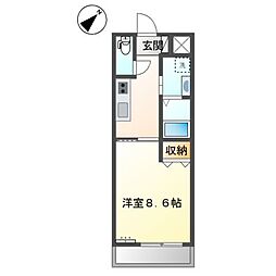 シャインキャッスル 1Kの間取図画像