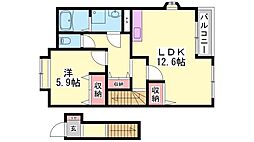 プルミエール 1LDKの間取図画像
