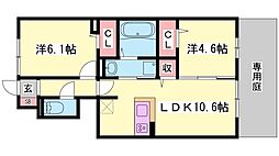D-room社1 2LDKの間取図画像