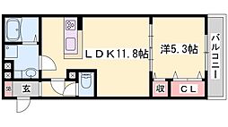 メゾン・ド・クルー 1LDKの間取図画像