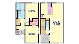アプローズ1 2LDKの間取図画像