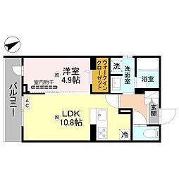 Egresta 1LDKの間取図画像