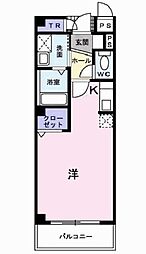 ヴェルテクス ワンルームの間取図画像