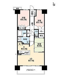リビオ堺ステーションフロント 3LDKの間取図画像