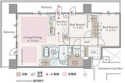 クロッセ秋田 2LDKの間取図画像