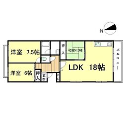 ポプラハイツ覚王山 3LDKの間取図画像