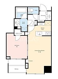 大崎ウエストシティタワーズW棟 1LDKの間取図画像