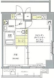 ヴィーダ御茶ノ水 1LDKの間取図画像
