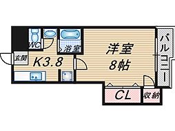 冨士スカイマンション 1Kの間取図画像