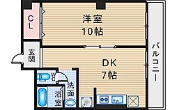 フェザー豊中マンション 1LDKの間取図画像
