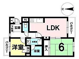 チサンマンション小田井 2LDKの間取図画像