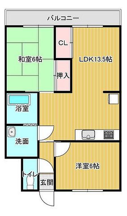 2LDK 間取り