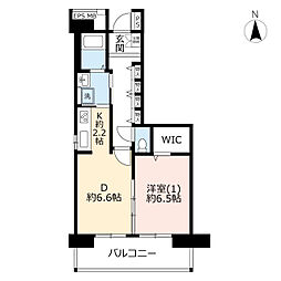 UR都市機構フレール西新井中央公園5号棟 1DKの間取図画像