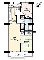 UR都市機構赤羽北二丁目ハイツ 2LDKの間取図画像