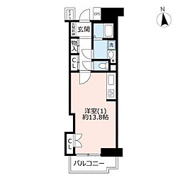 UR都市機構フレーシェル王子神谷1号棟 1Kの間取図画像